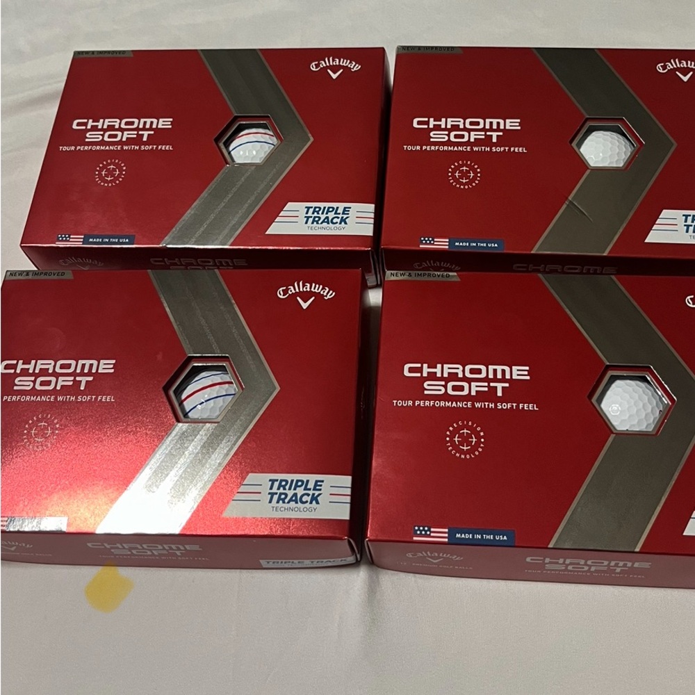 Callaway Chrome Soft Triple Track Golf Balls (4) Dozen 48 Balls White.